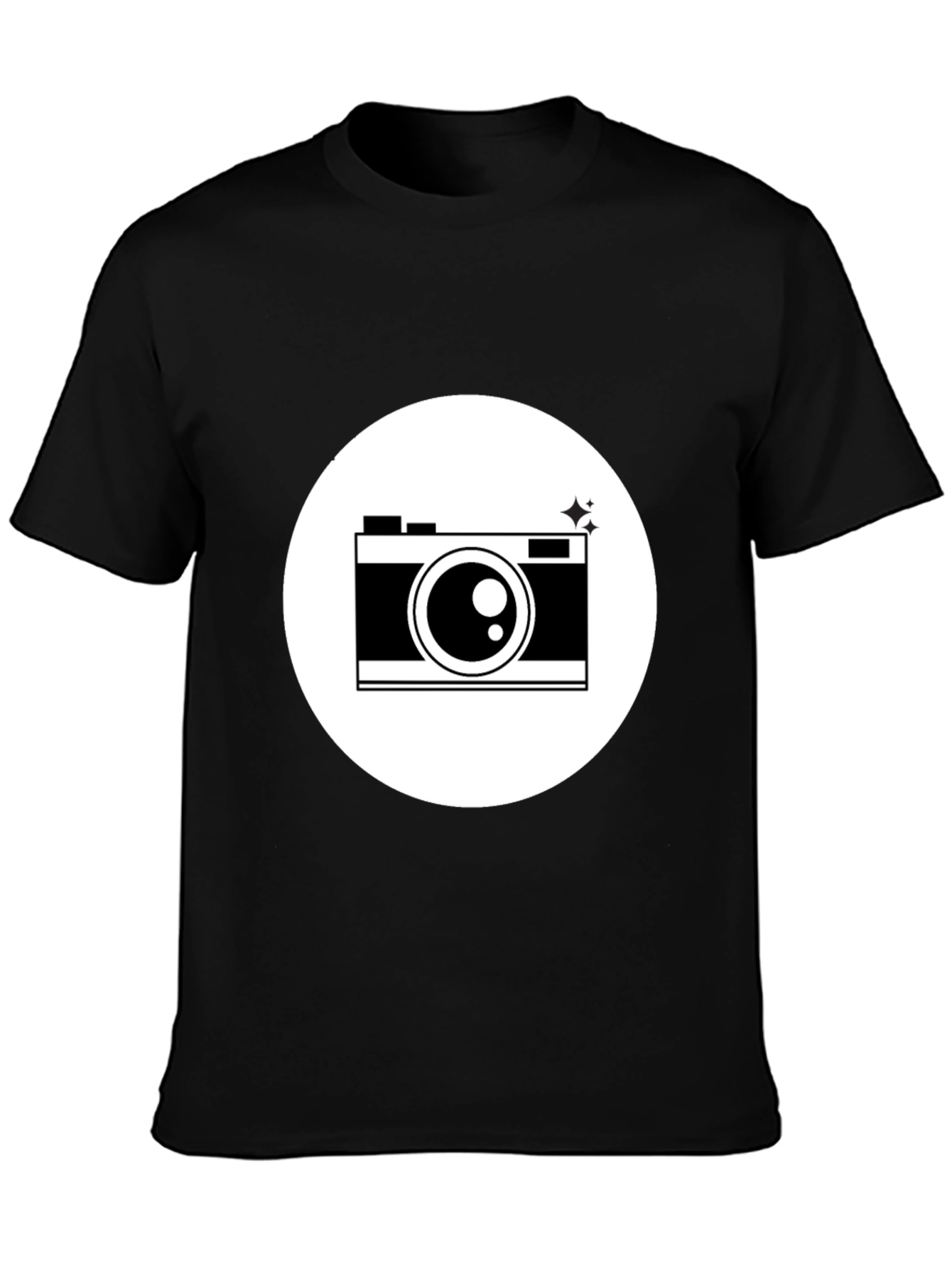 Camera Graphic Print Black T-Shirt