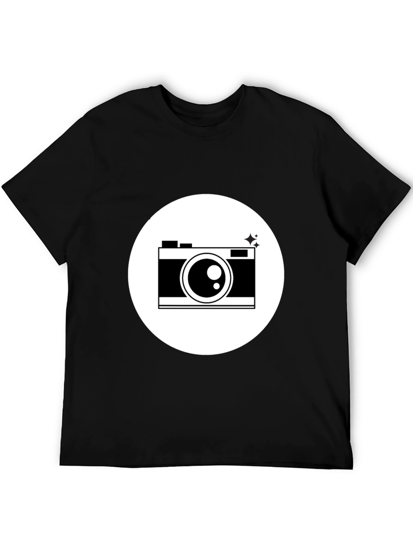 Camera Graphic Print Black T-Shirt