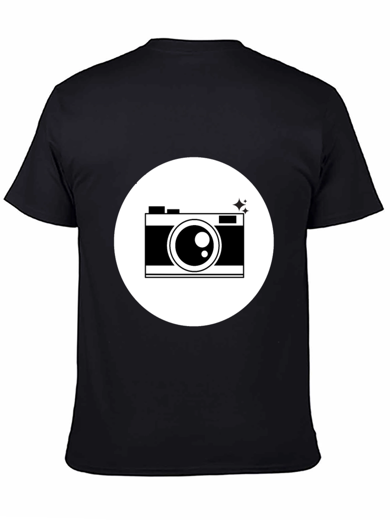 Camera Graphic Print Black T-Shirt