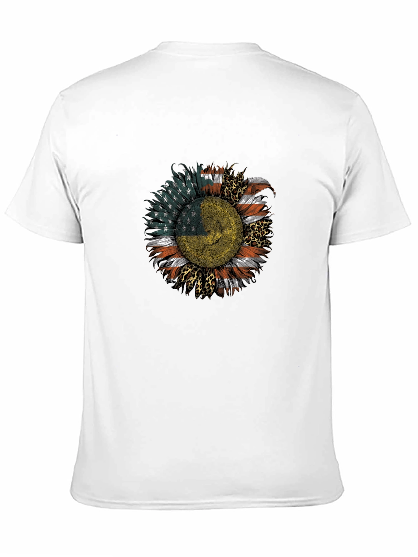 USA Ukraine Flag Sunflower Mens Black T-Shirt