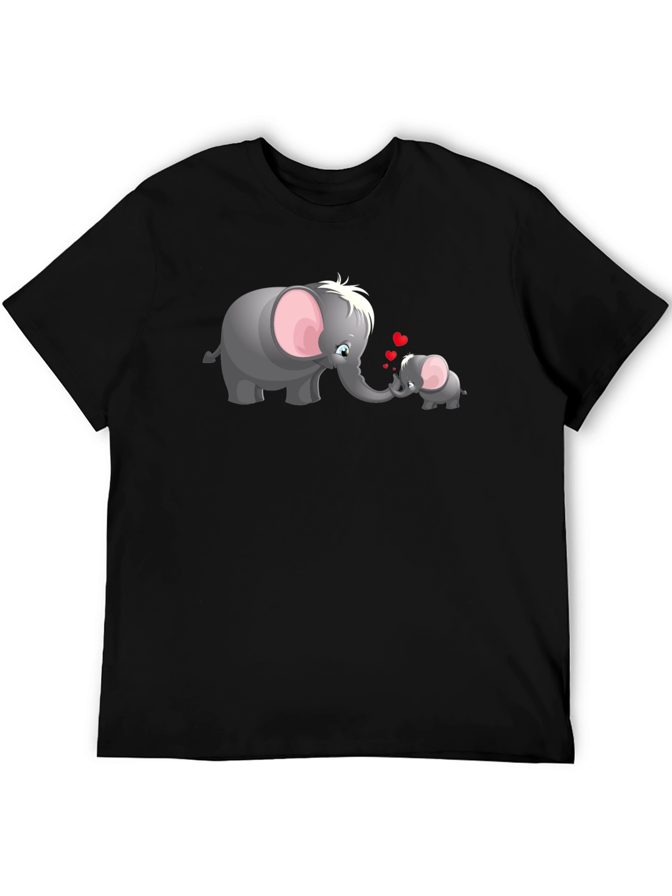 Elephant Love Graphic T-Shirt - Black