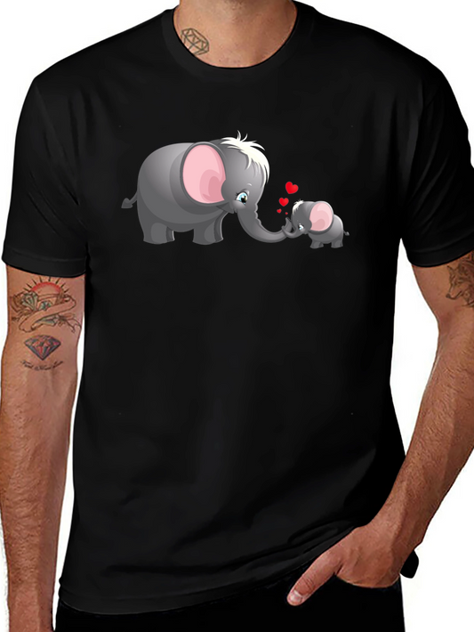 Elephant Love Graphic T-Shirt - Black
