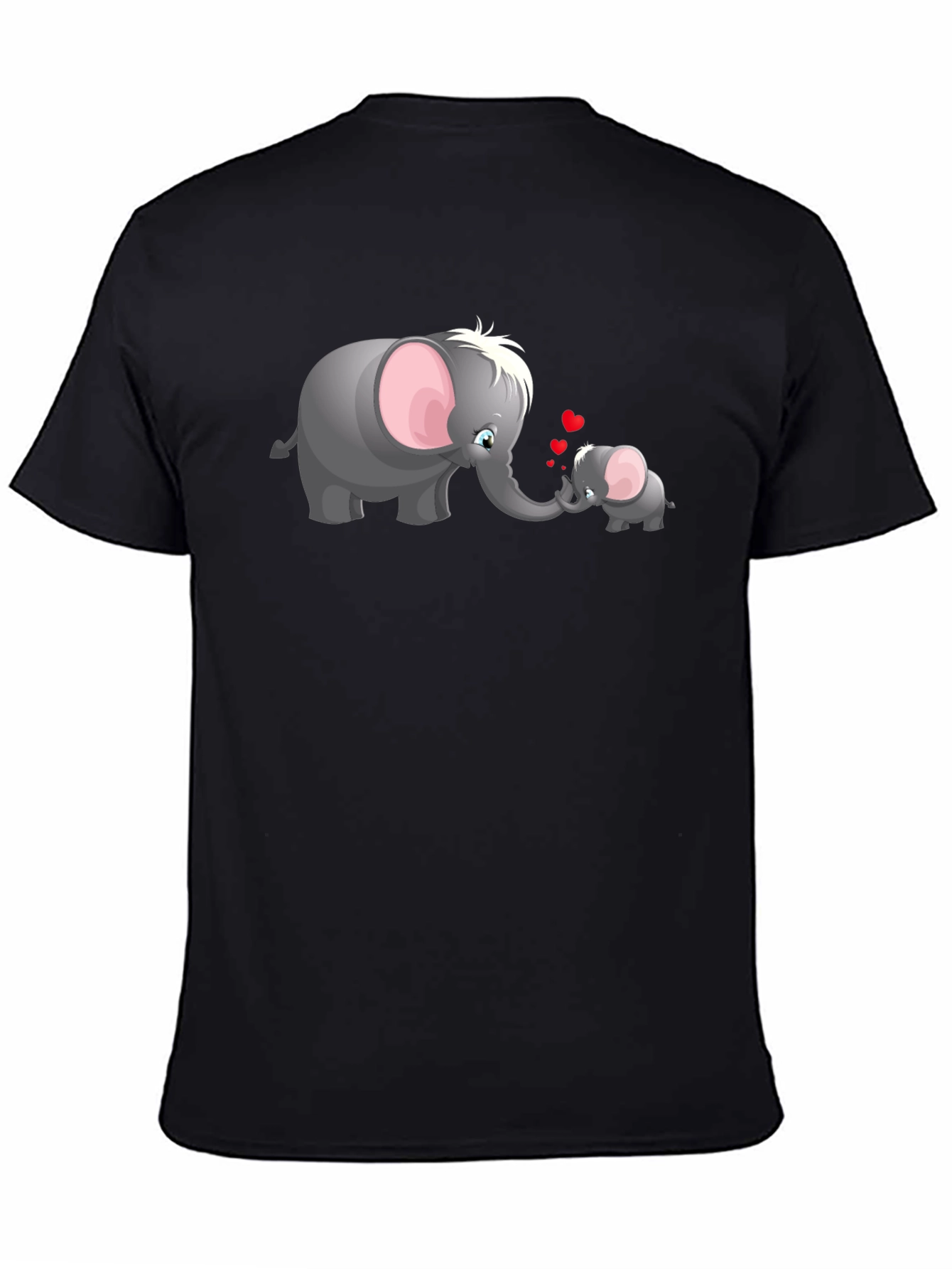 Elephant Love Graphic T-Shirt - Black