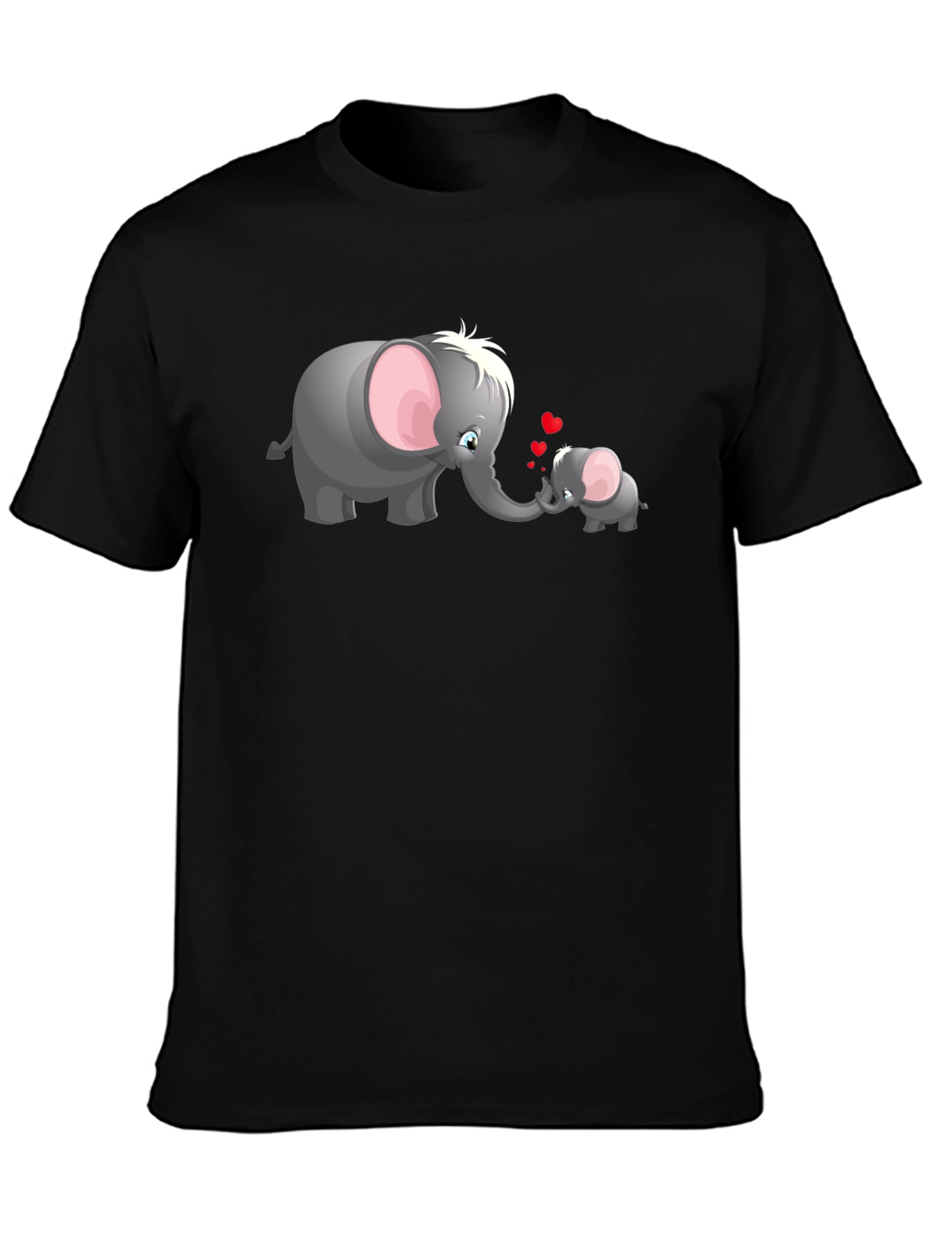 Elephant Love Graphic T-Shirt - Black