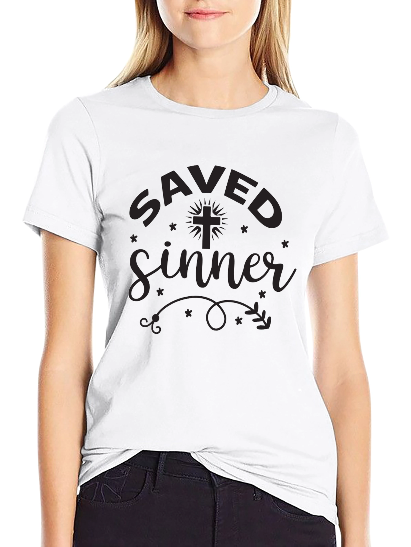 Saved Sinner Graphic Tee - Black