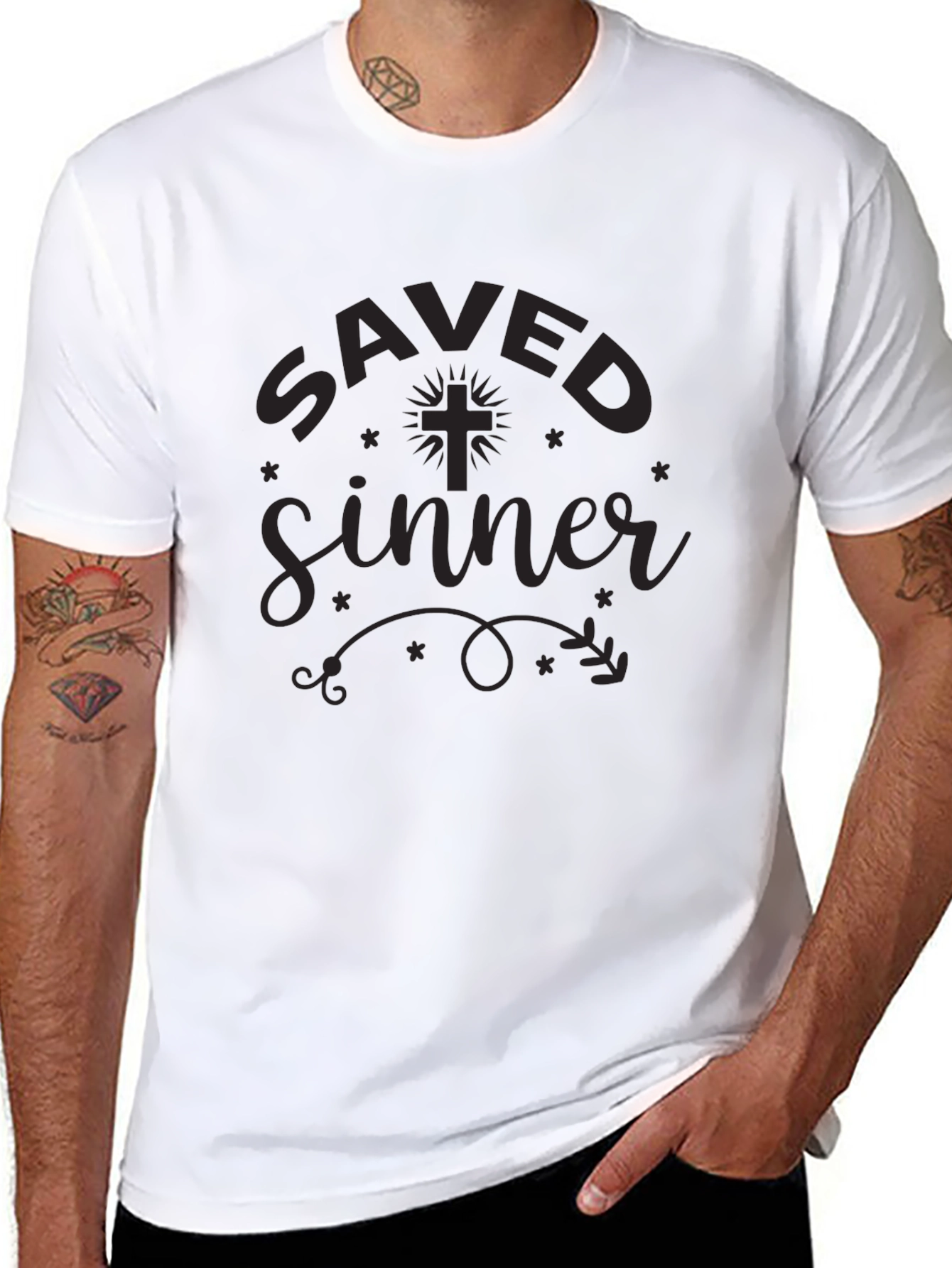 Saved Sinner Graphic Tee - Black