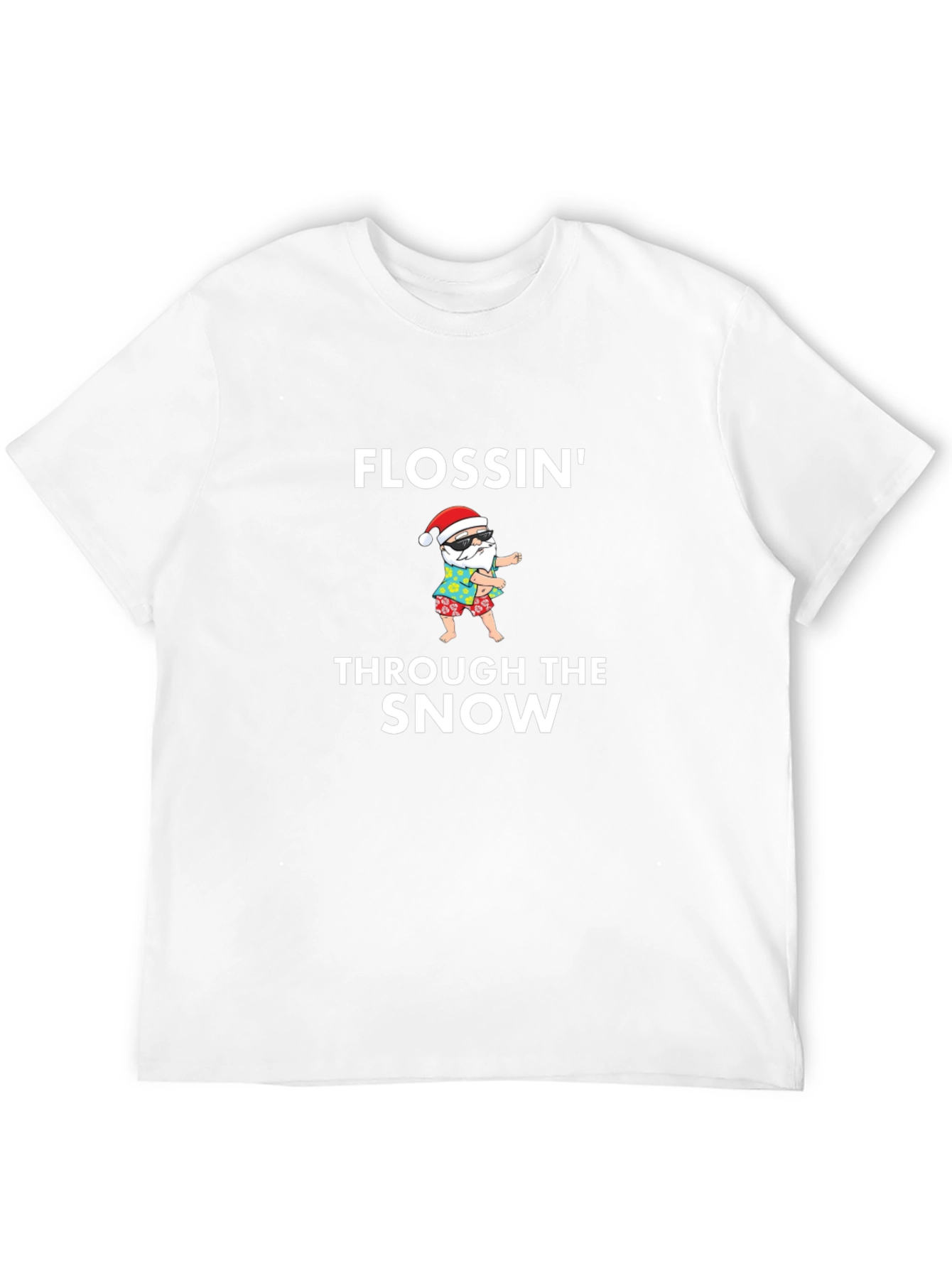 Flossin Through The Snow Santa Graphic Tee