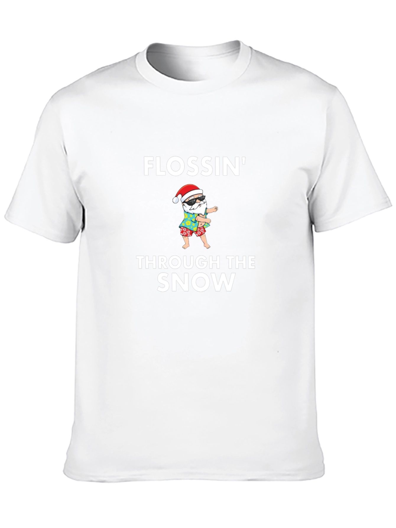 Flossin Through The Snow Santa Graphic Tee
