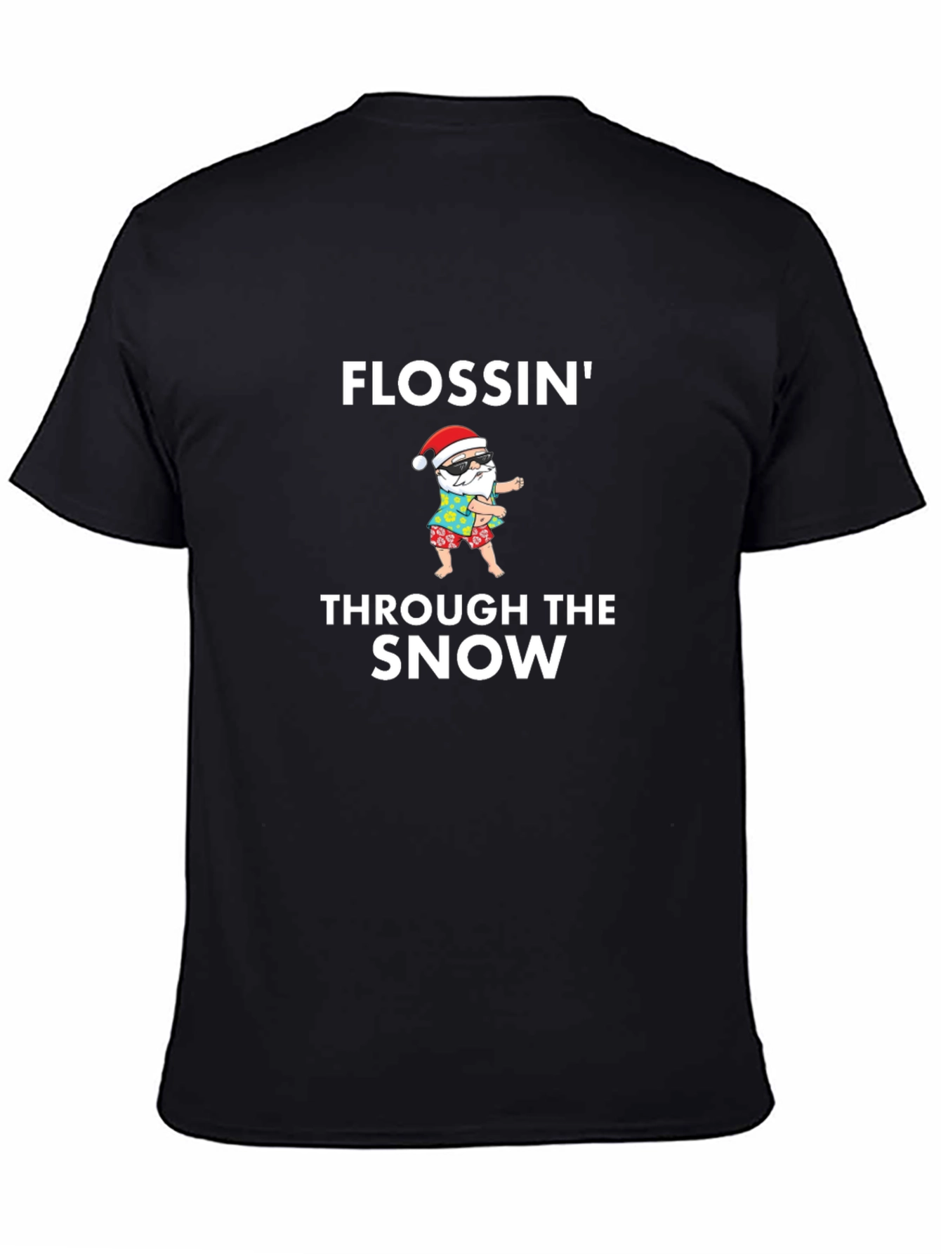 Flossin Through The Snow Santa Graphic Tee