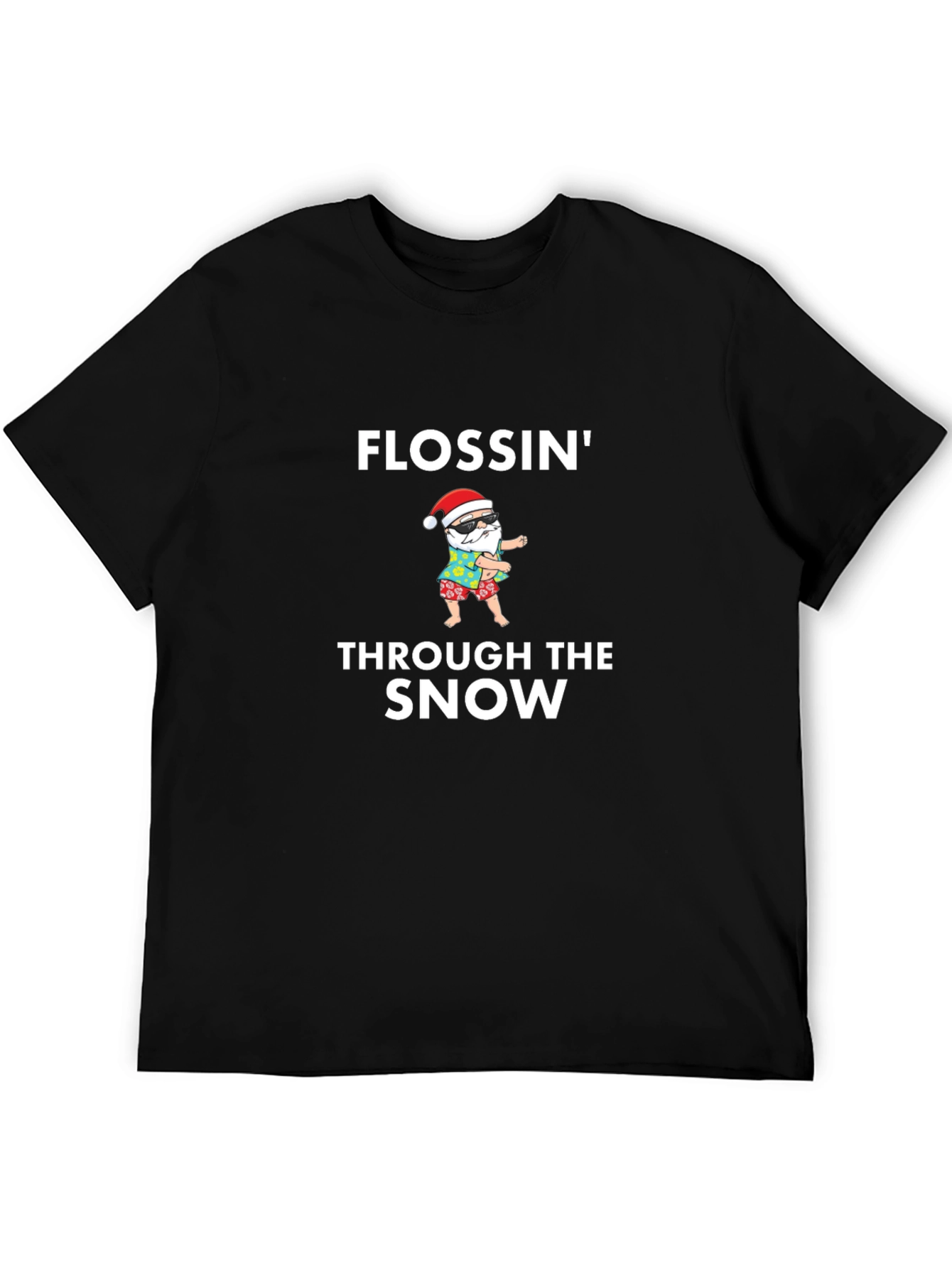Flossin Through The Snow Santa Graphic Tee