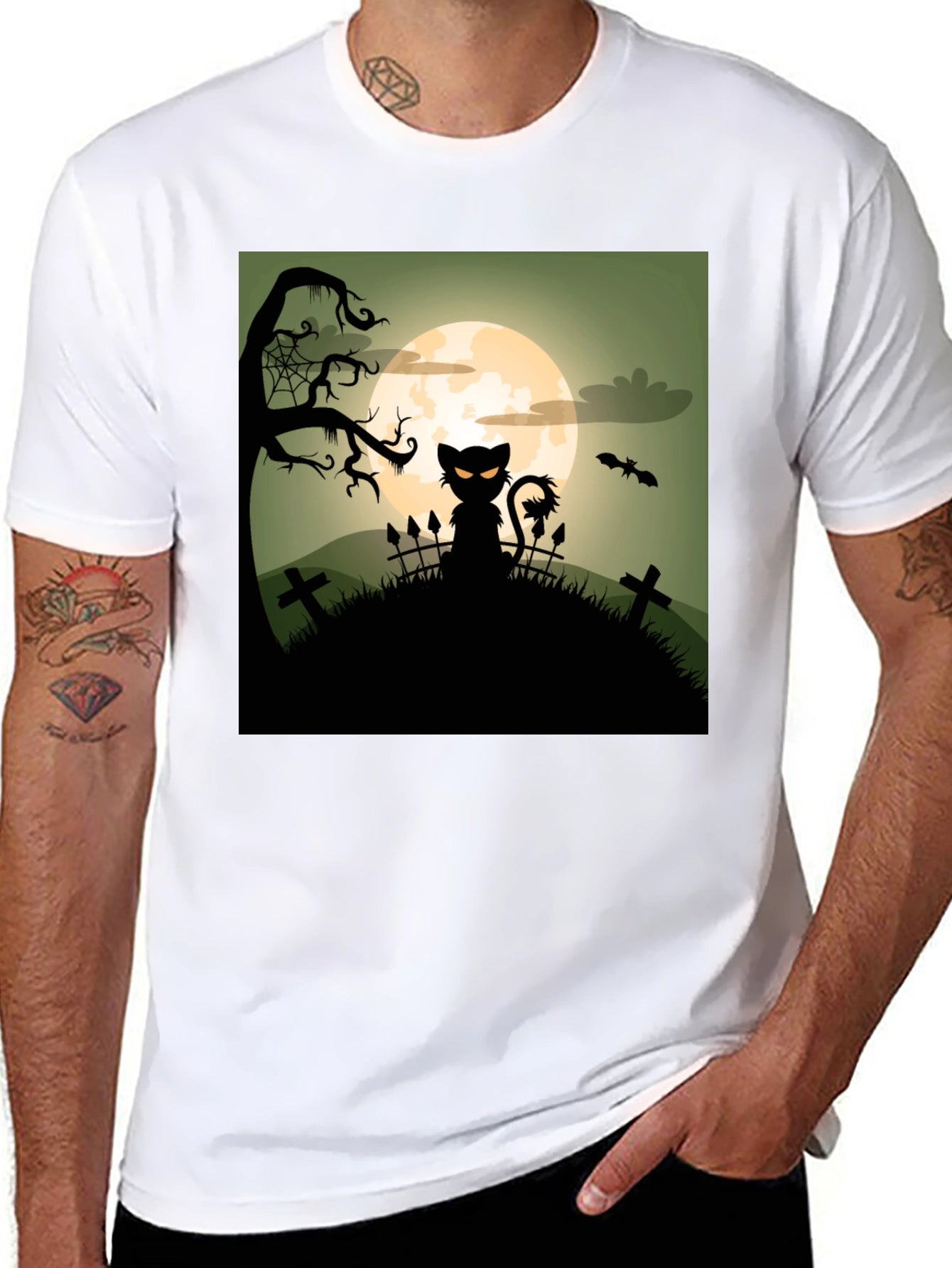 Halloween Cat T-Shirt - Spooky Design
