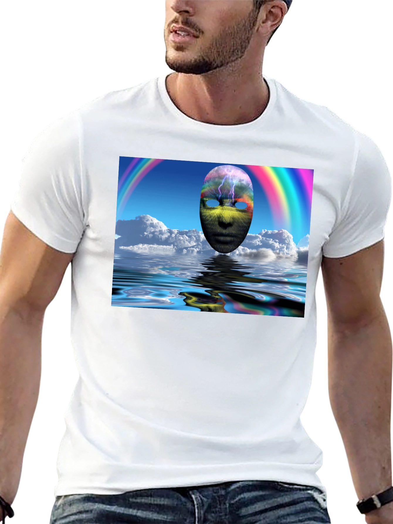 Surreal Mask Rainbow T-Shirt