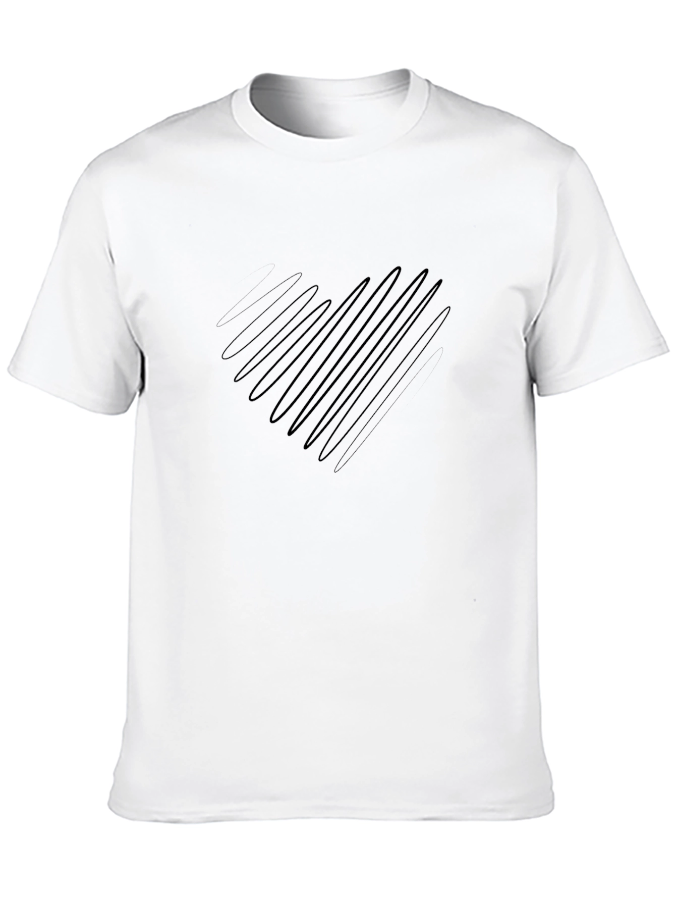 Mens Black Crewneck T-Shirt with Abstract Graphic