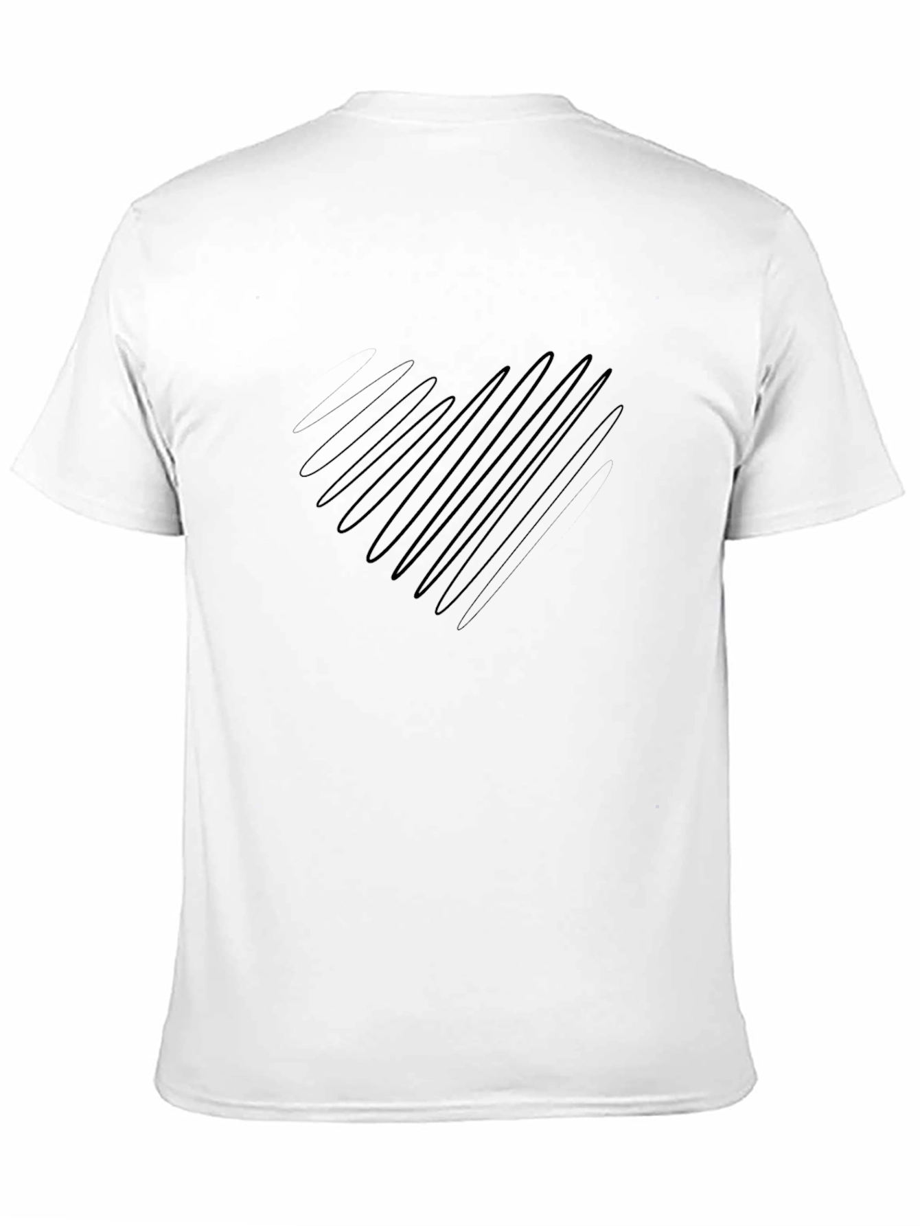 Mens Black Crewneck T-Shirt with Abstract Graphic