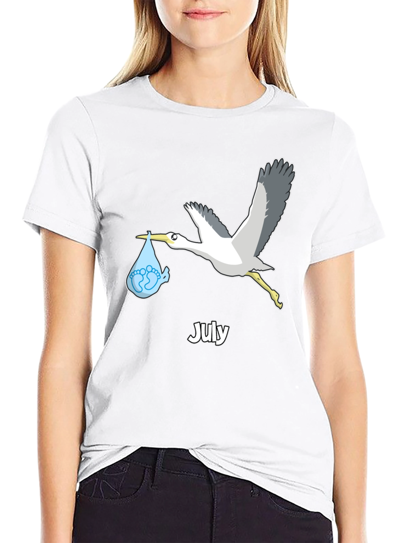 July Stork Baby Delivery T-Shirt
