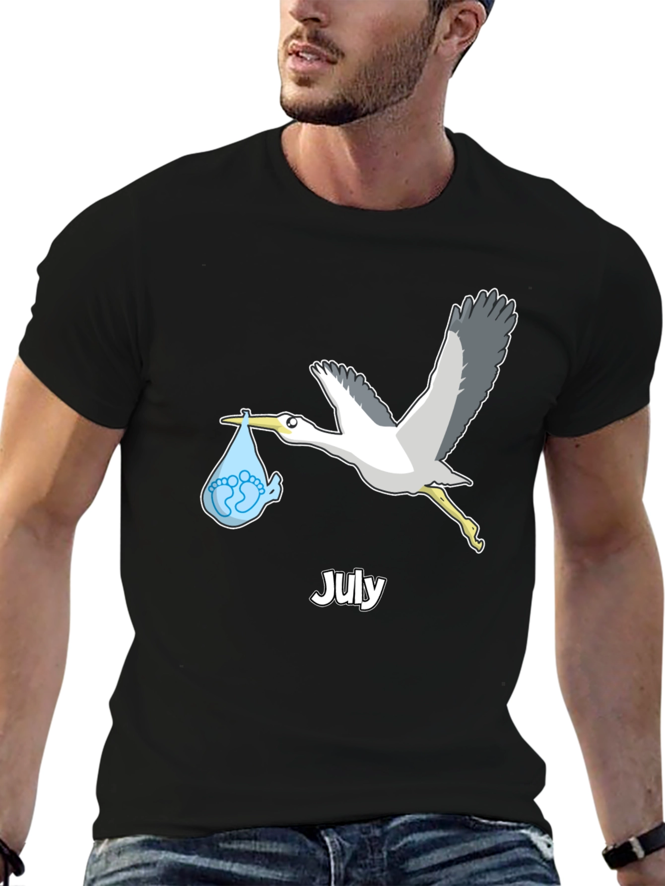 July Stork Baby Delivery T-Shirt