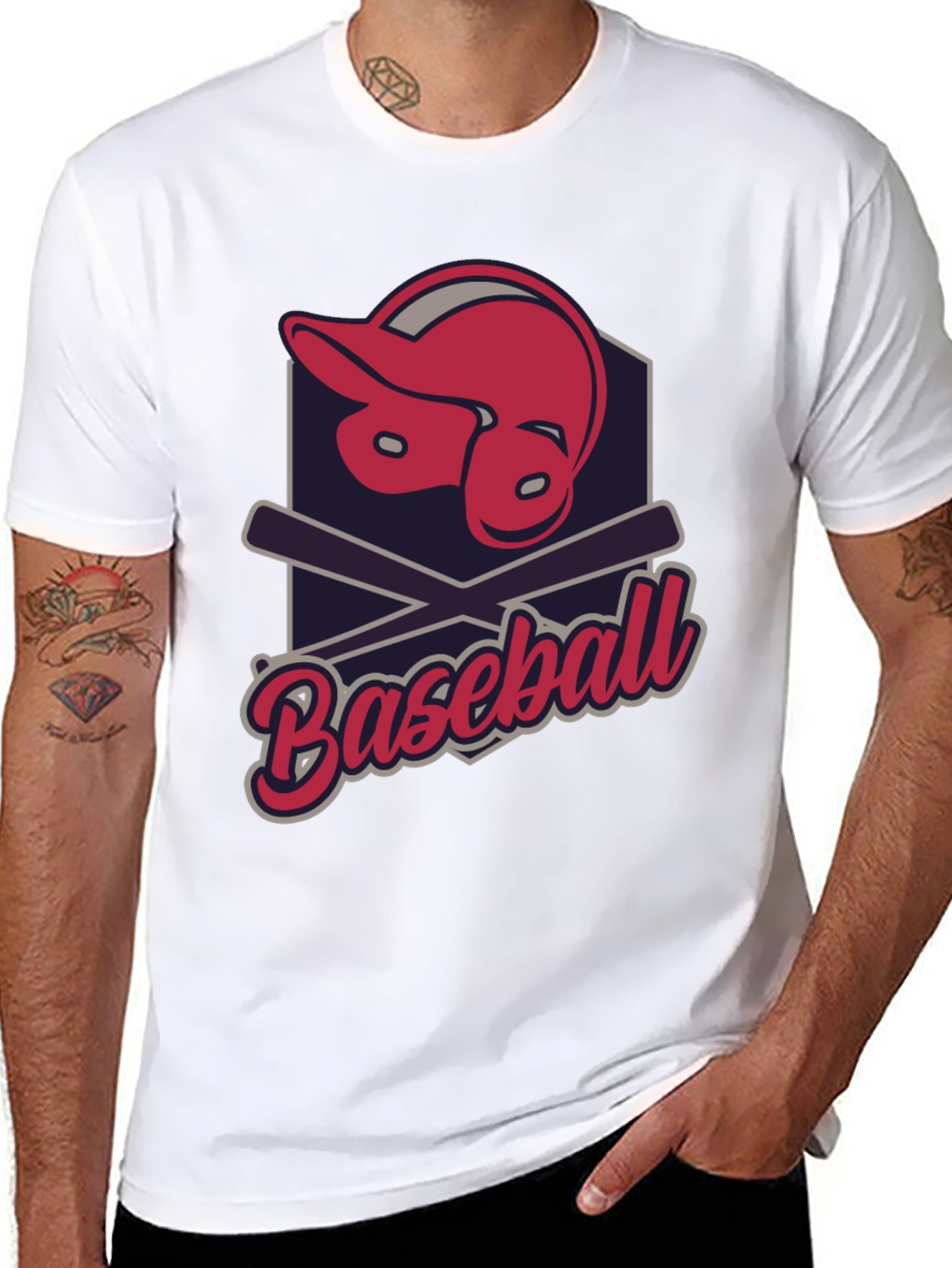 Baseball Helmet & Bats Graphic Tee