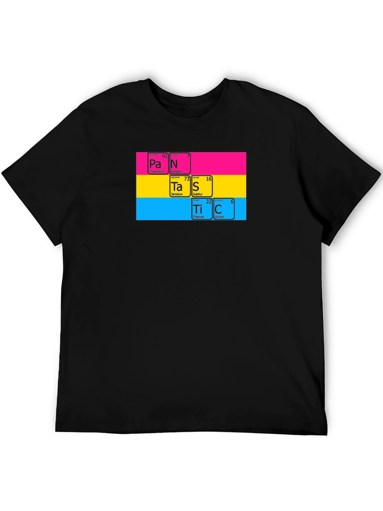 Pansexual Pride Periodic Table Black T-Shirt