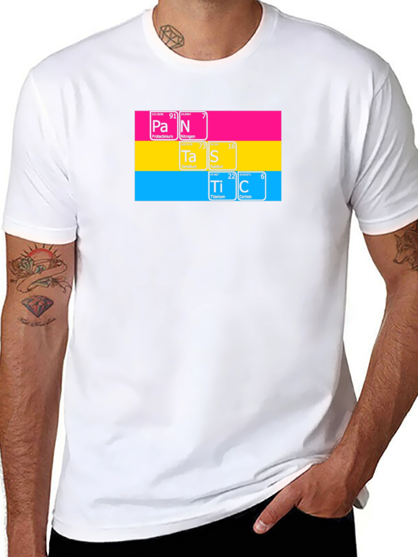 Pansexual Pride Periodic Table Black T-Shirt