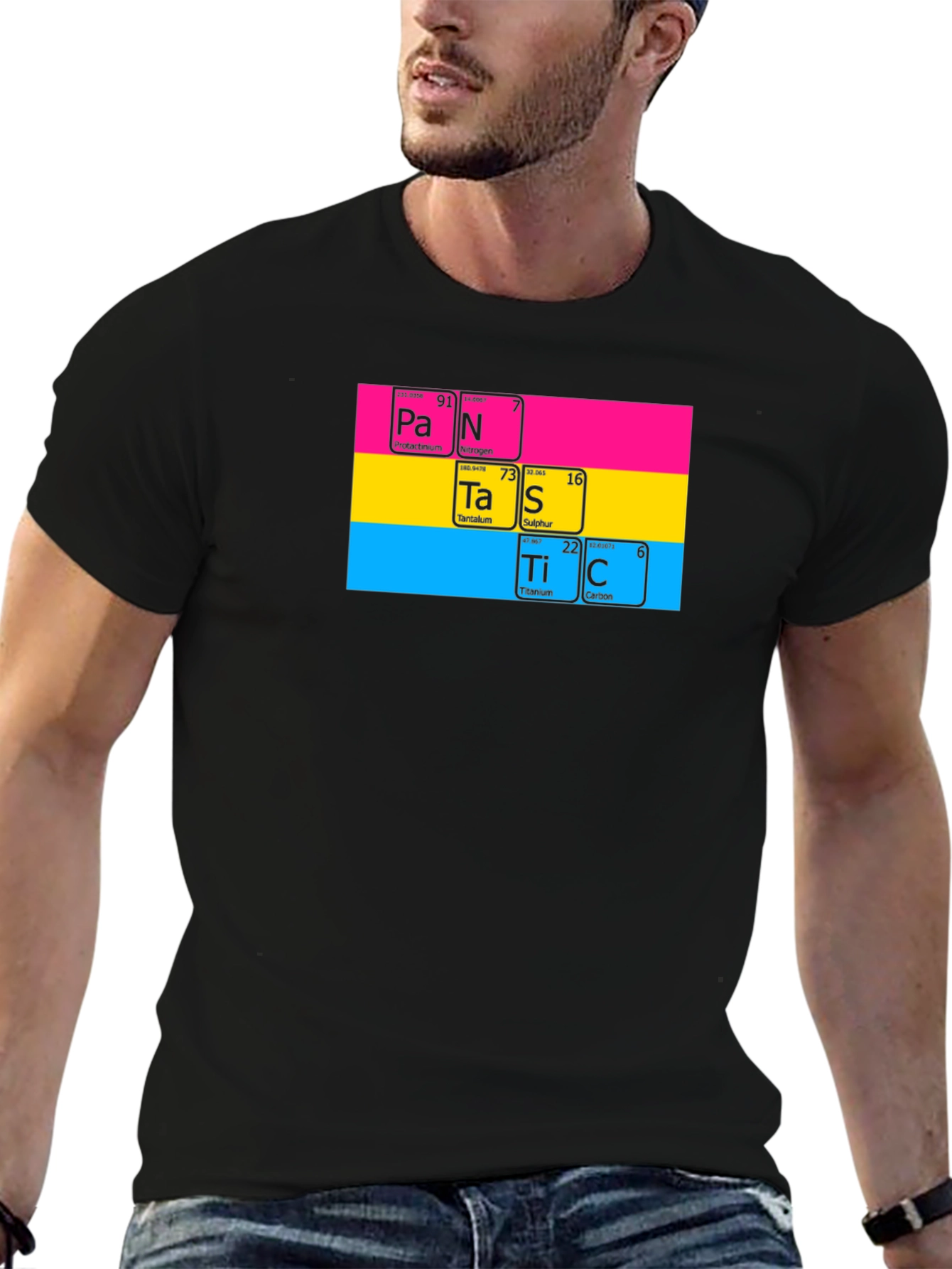 Pansexual Pride Periodic Table Black T-Shirt