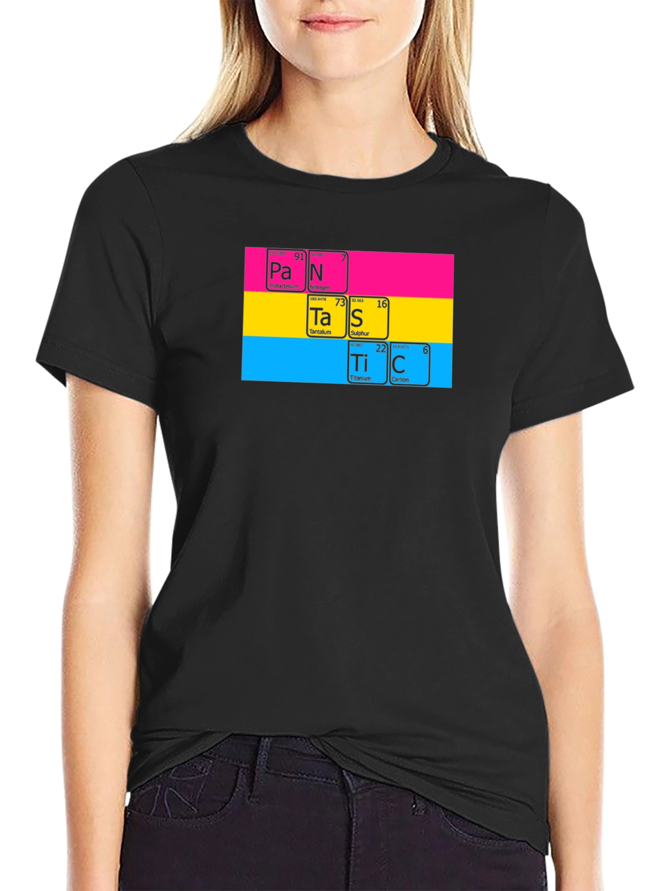 Pansexual Pride Periodic Table Black T-Shirt