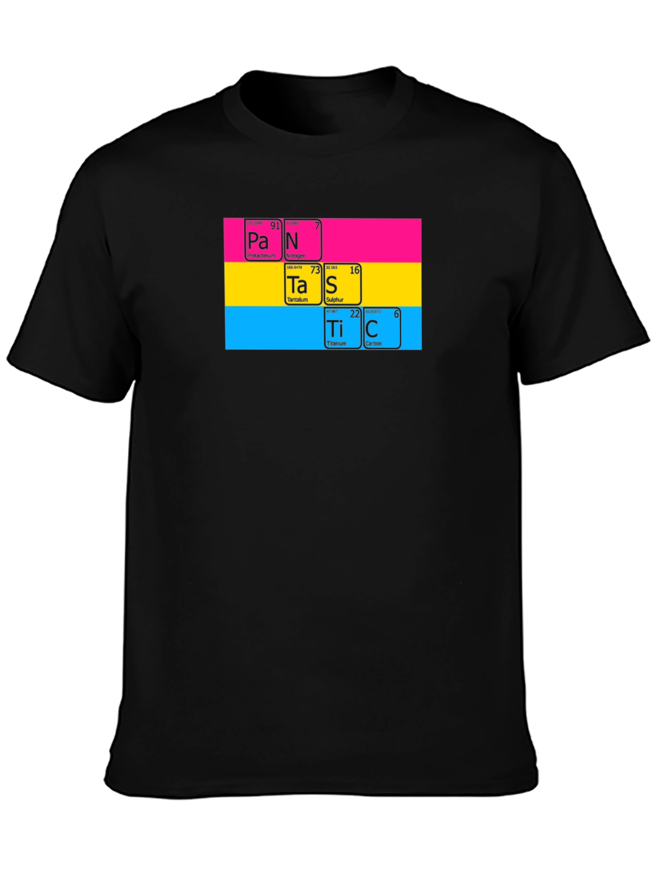 Pansexual Pride Periodic Table Black T-Shirt