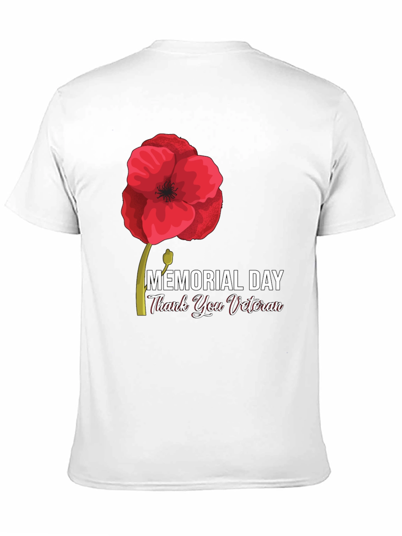 Memorial Day Thank You Veteran Black T-Shirt