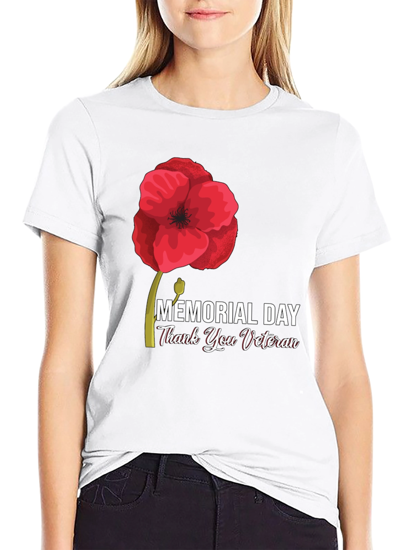 Memorial Day Thank You Veteran Black T-Shirt