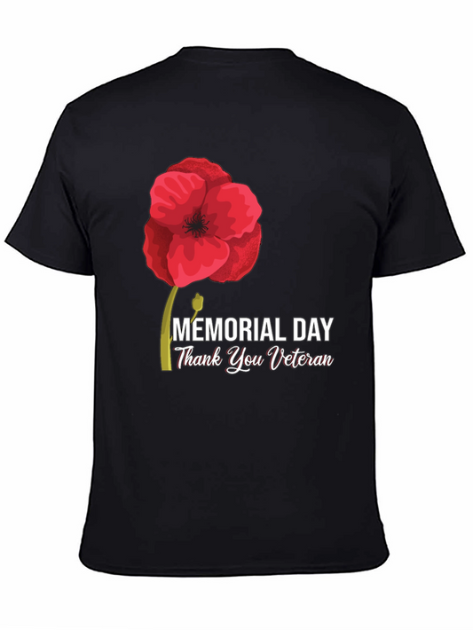 Memorial Day Thank You Veteran Black T-Shirt