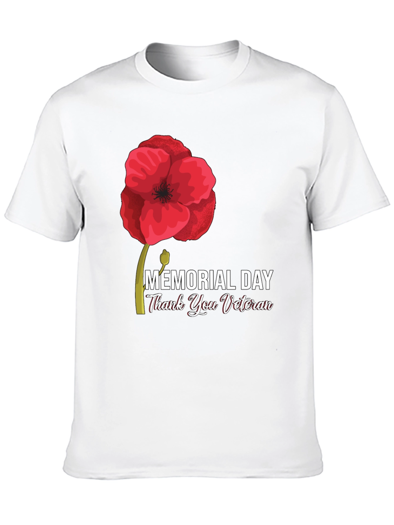 Memorial Day Thank You Veteran Black T-Shirt