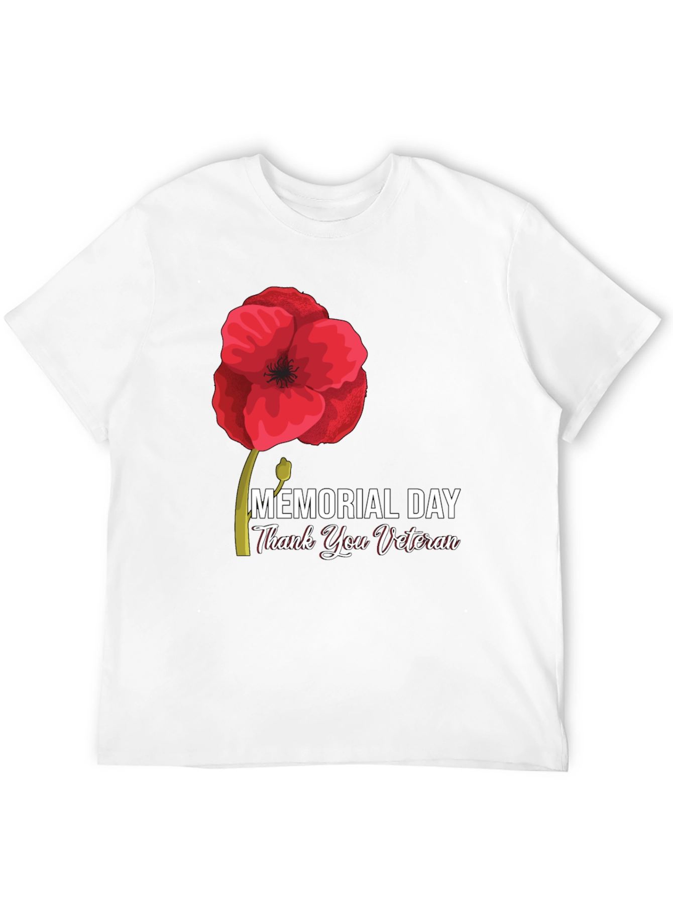 Memorial Day Thank You Veteran Black T-Shirt
