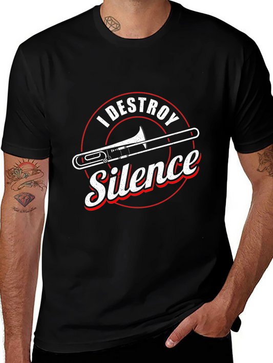 I Destroy Silence Trombone Musician T-Shirt