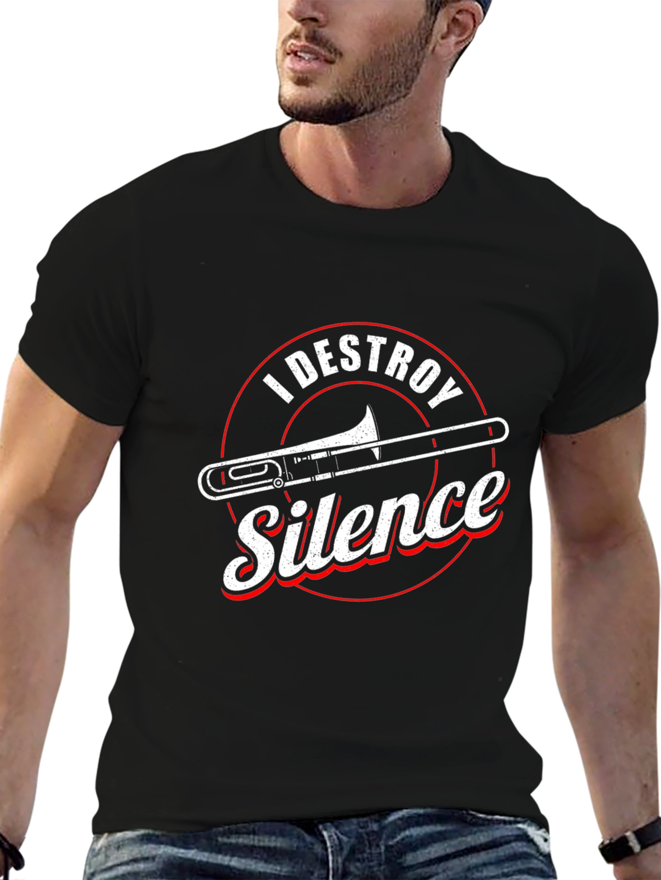 I Destroy Silence Trombone Musician T-Shirt