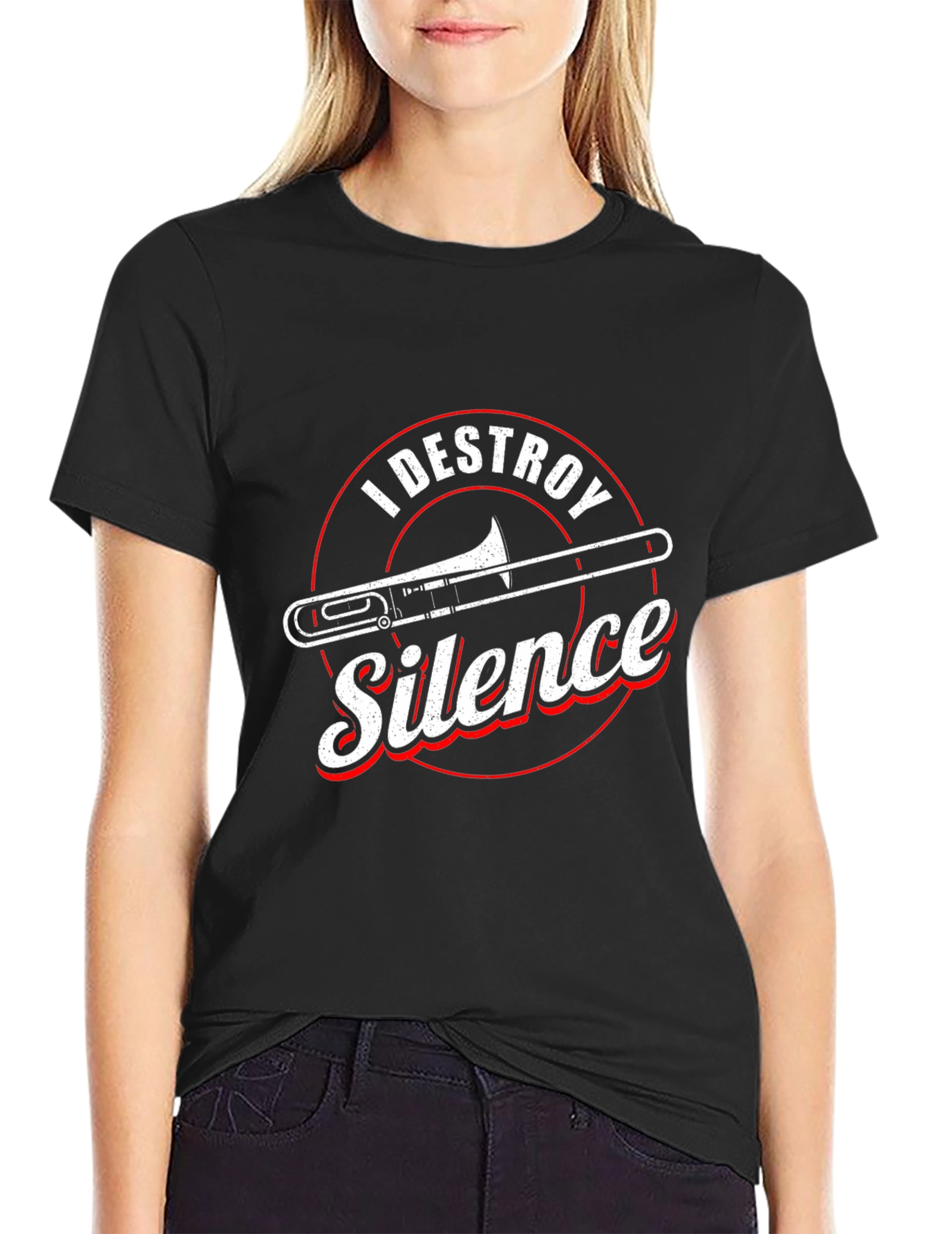 I Destroy Silence Trombone Musician T-Shirt