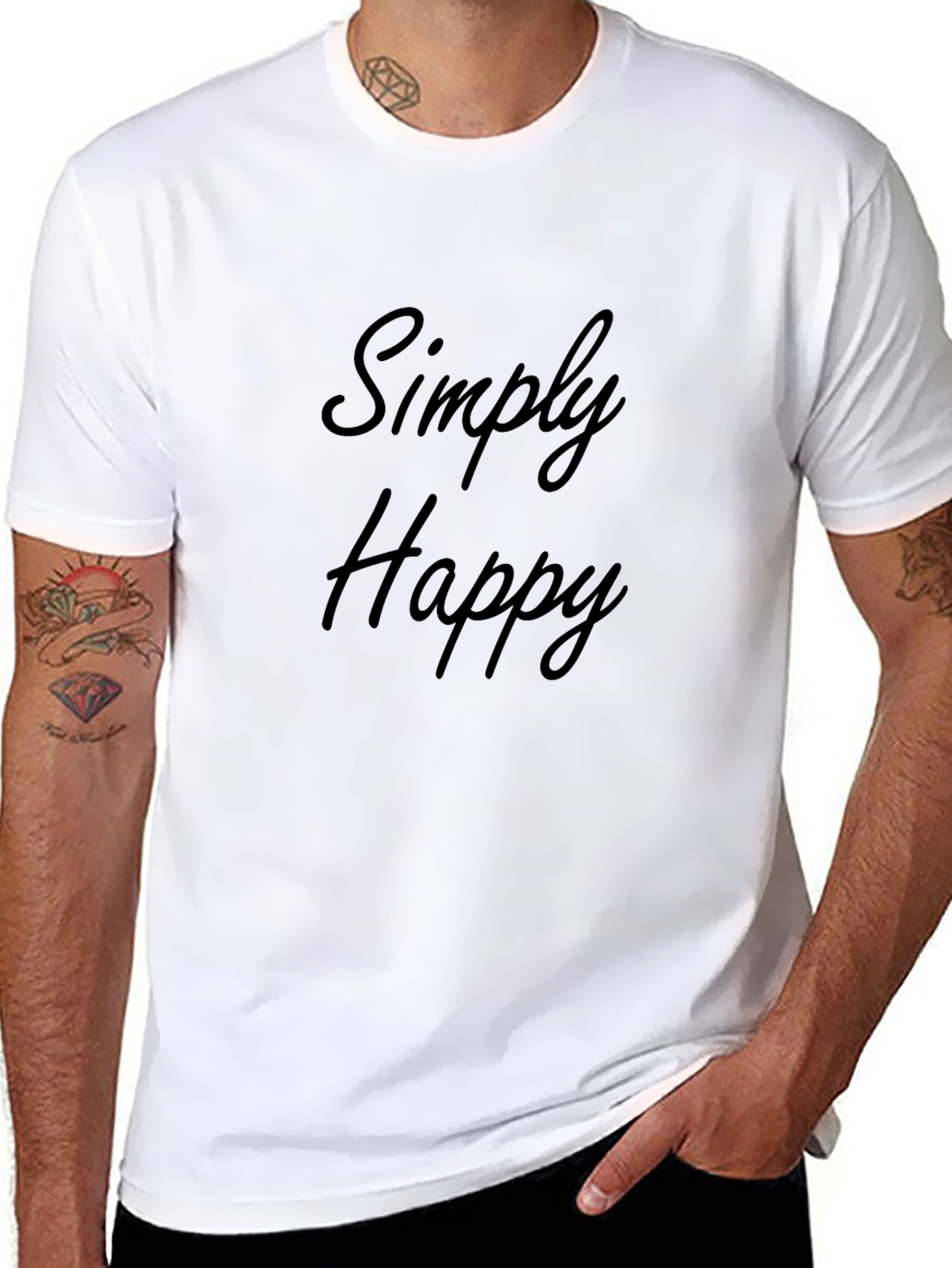 Simply Happy Black Graphic Tee