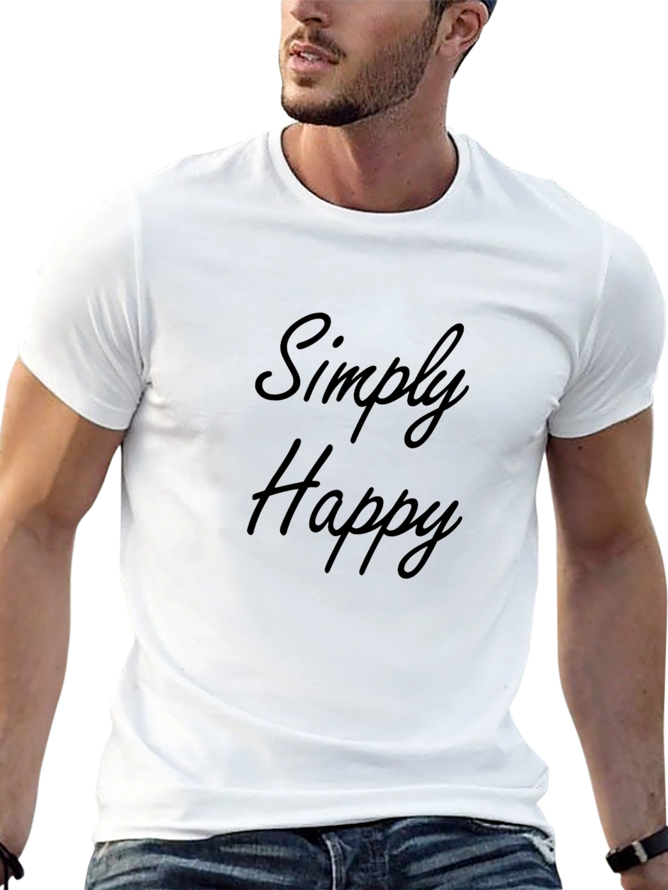 Simply Happy Black Graphic Tee