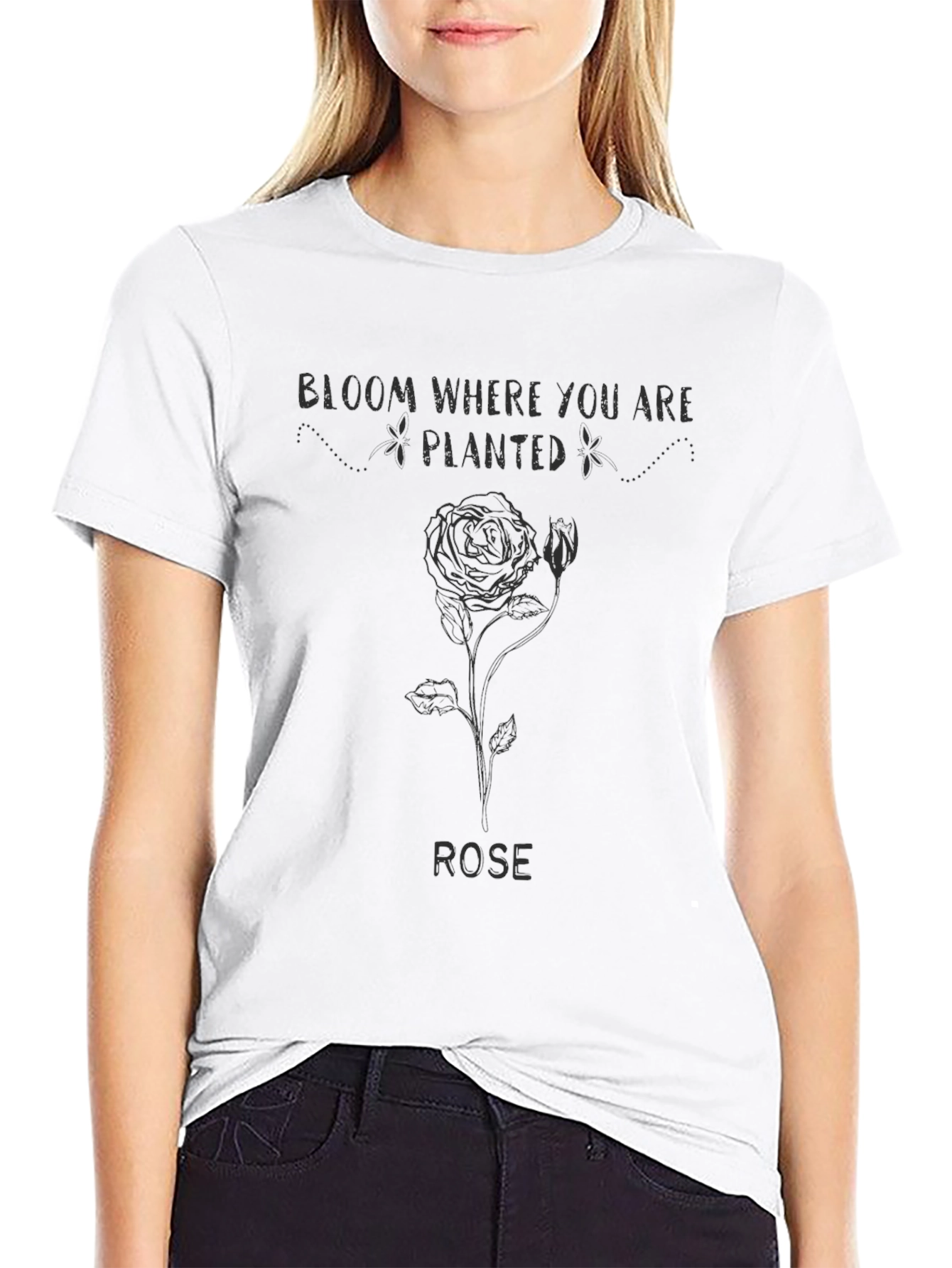Bloom Where You Are Planted Rose Graphic Tee