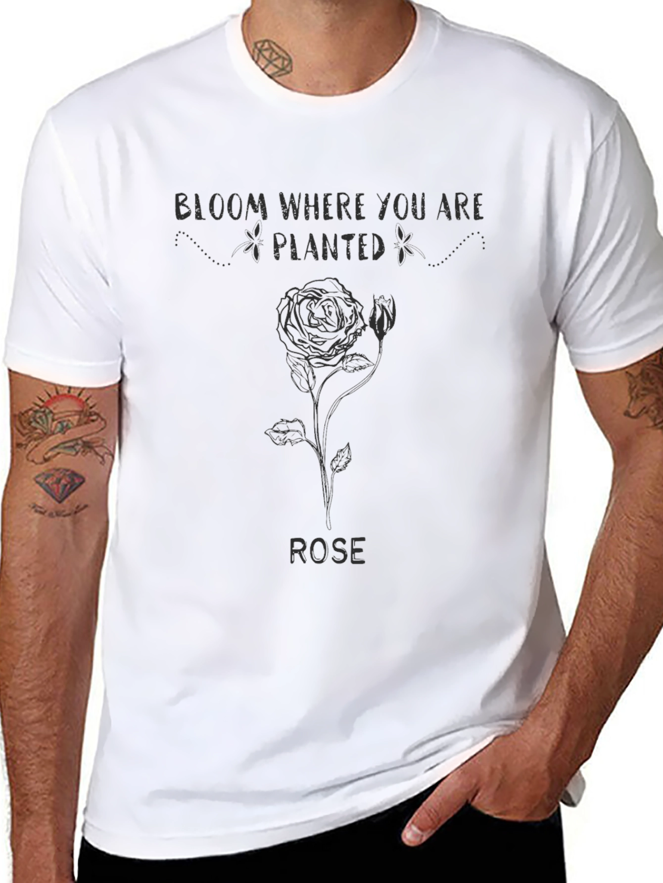Bloom Where You Are Planted Rose Graphic Tee