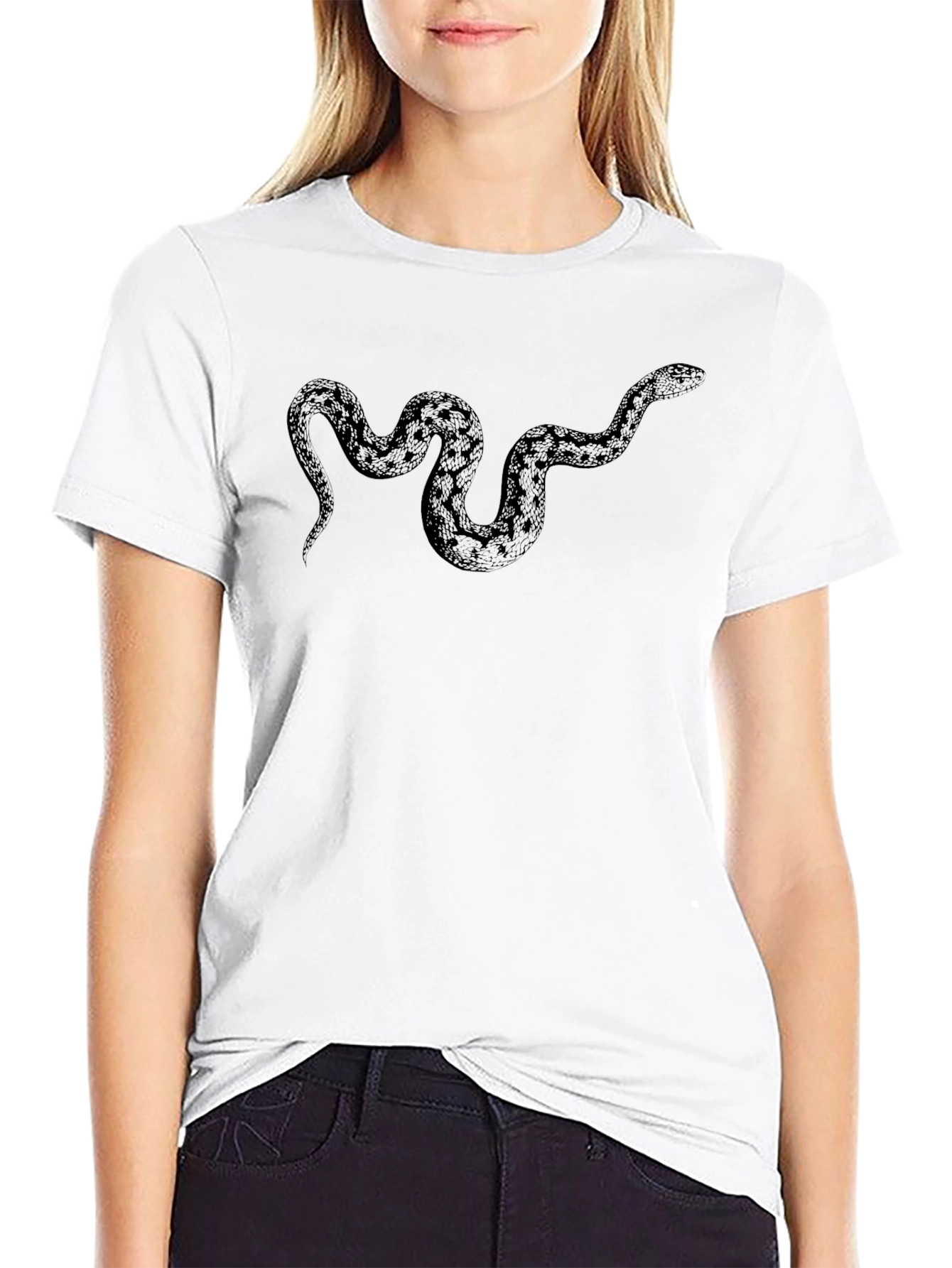 Mens Black Snake Graphic T-Shirt
