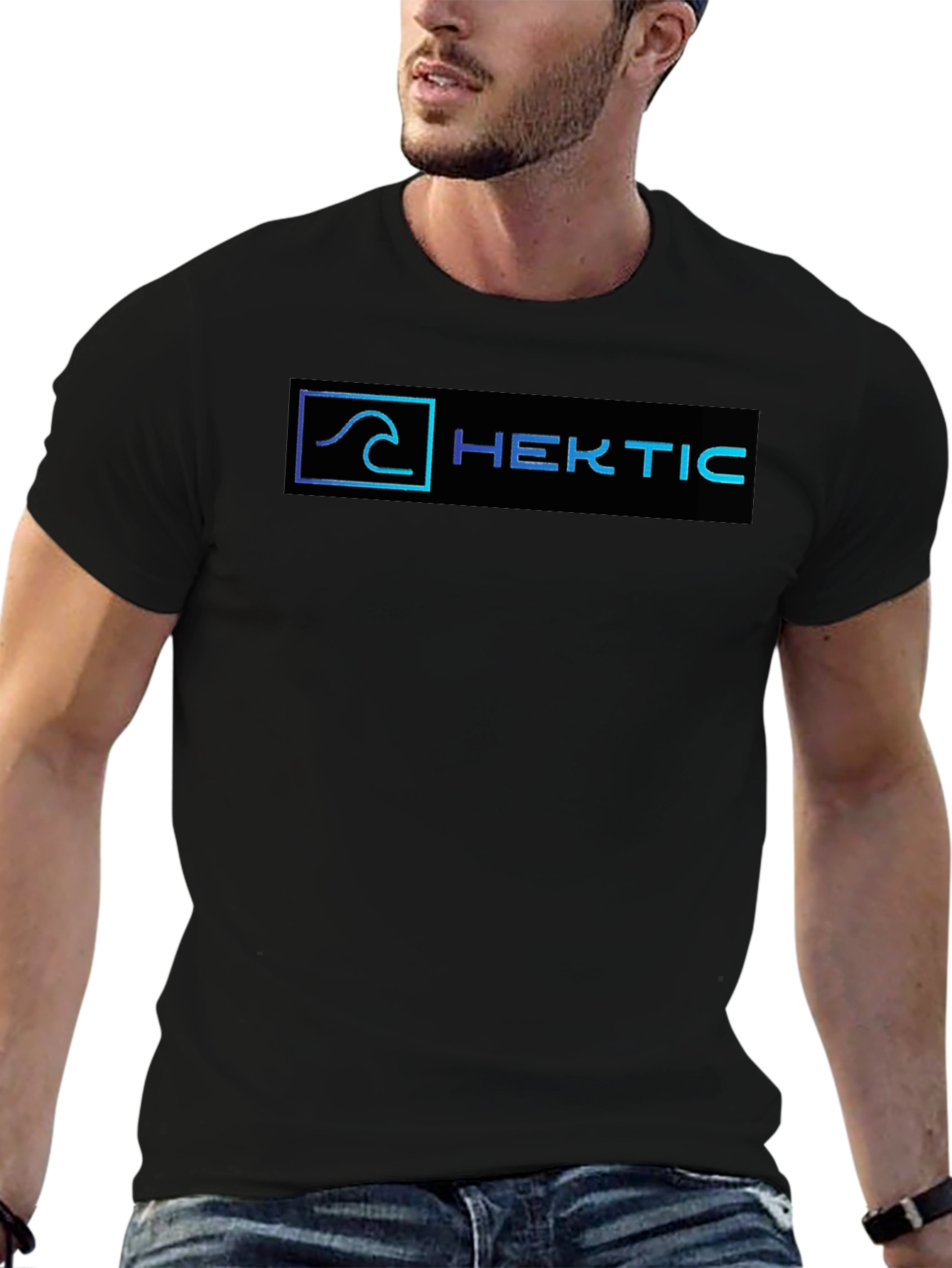 Hektic Wave Logo Black T-Shirt
