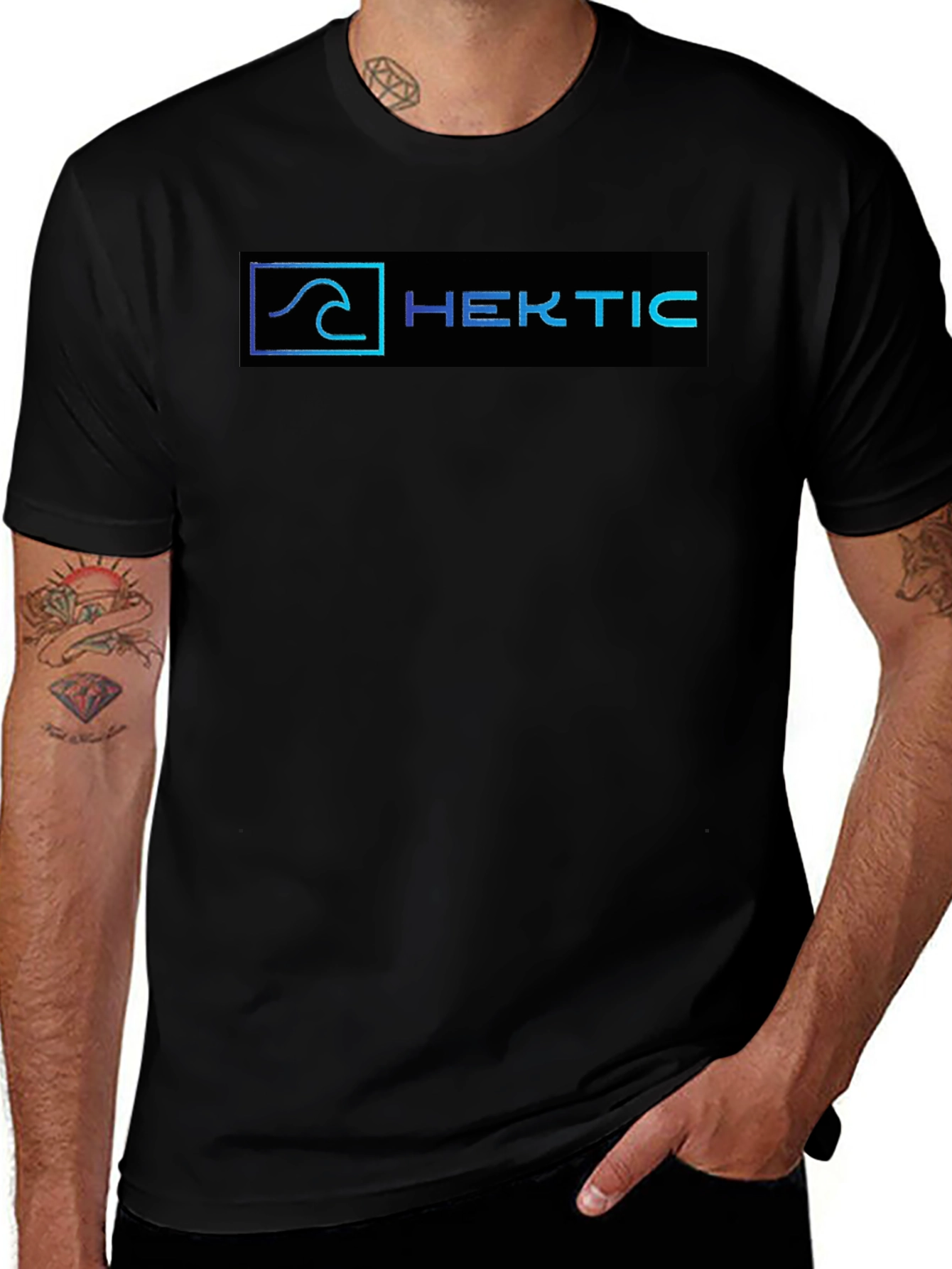 Hektic Wave Logo Black T-Shirt