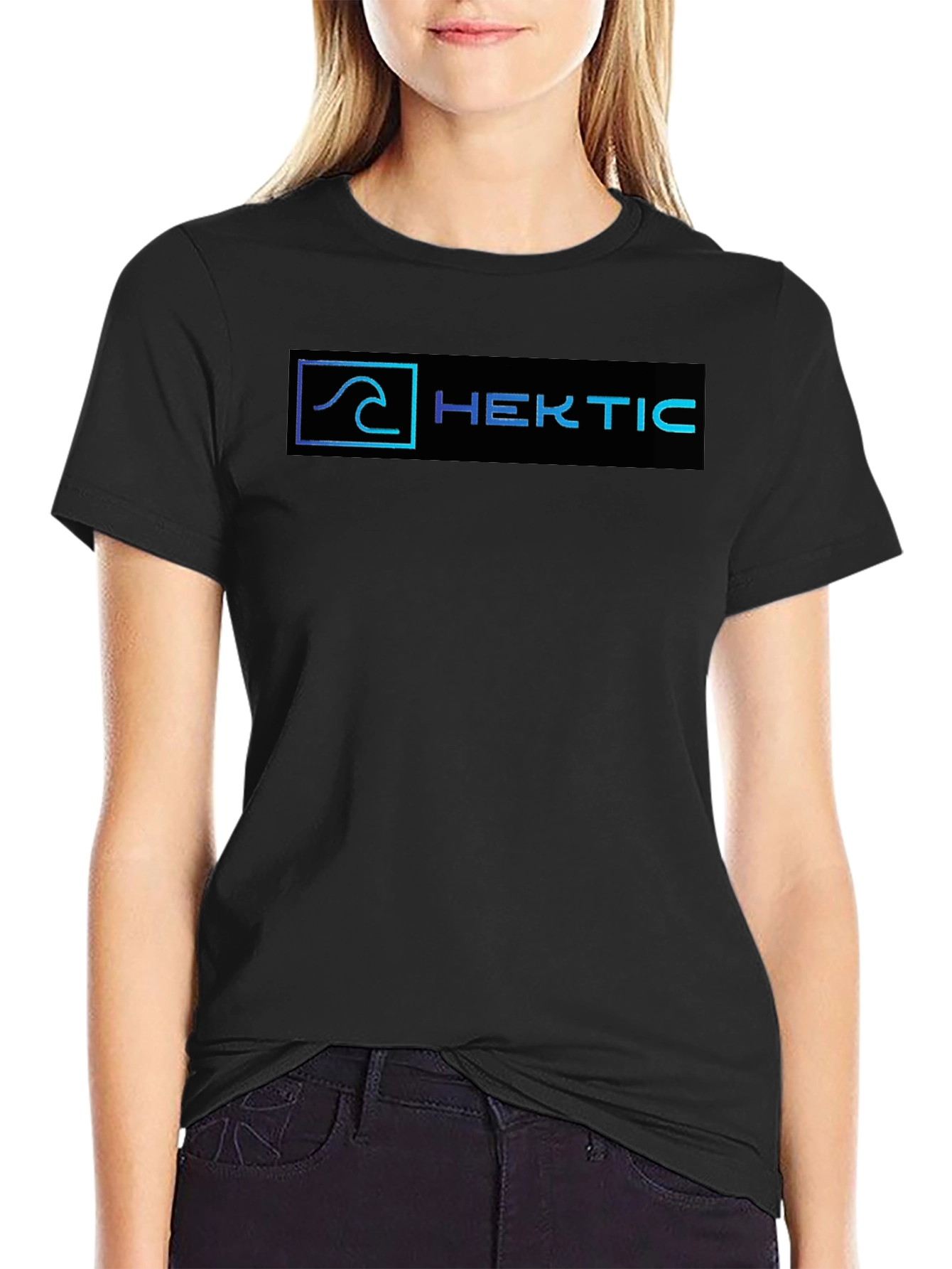 Hektic Wave Logo Black T-Shirt