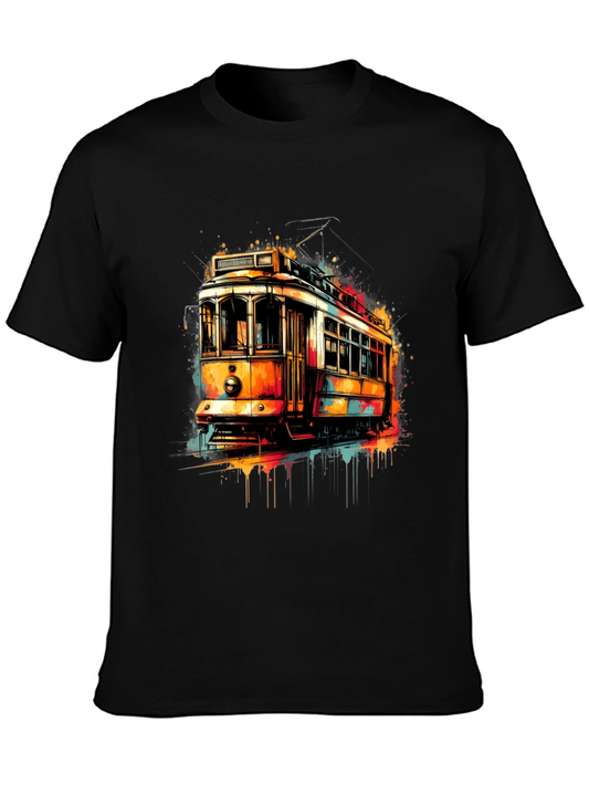 Vintage Lisbon Tram T-Shirt - Colorful Graphic Tee