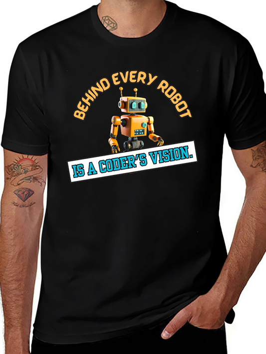 Coders Vision Robot Graphic Tee - Black