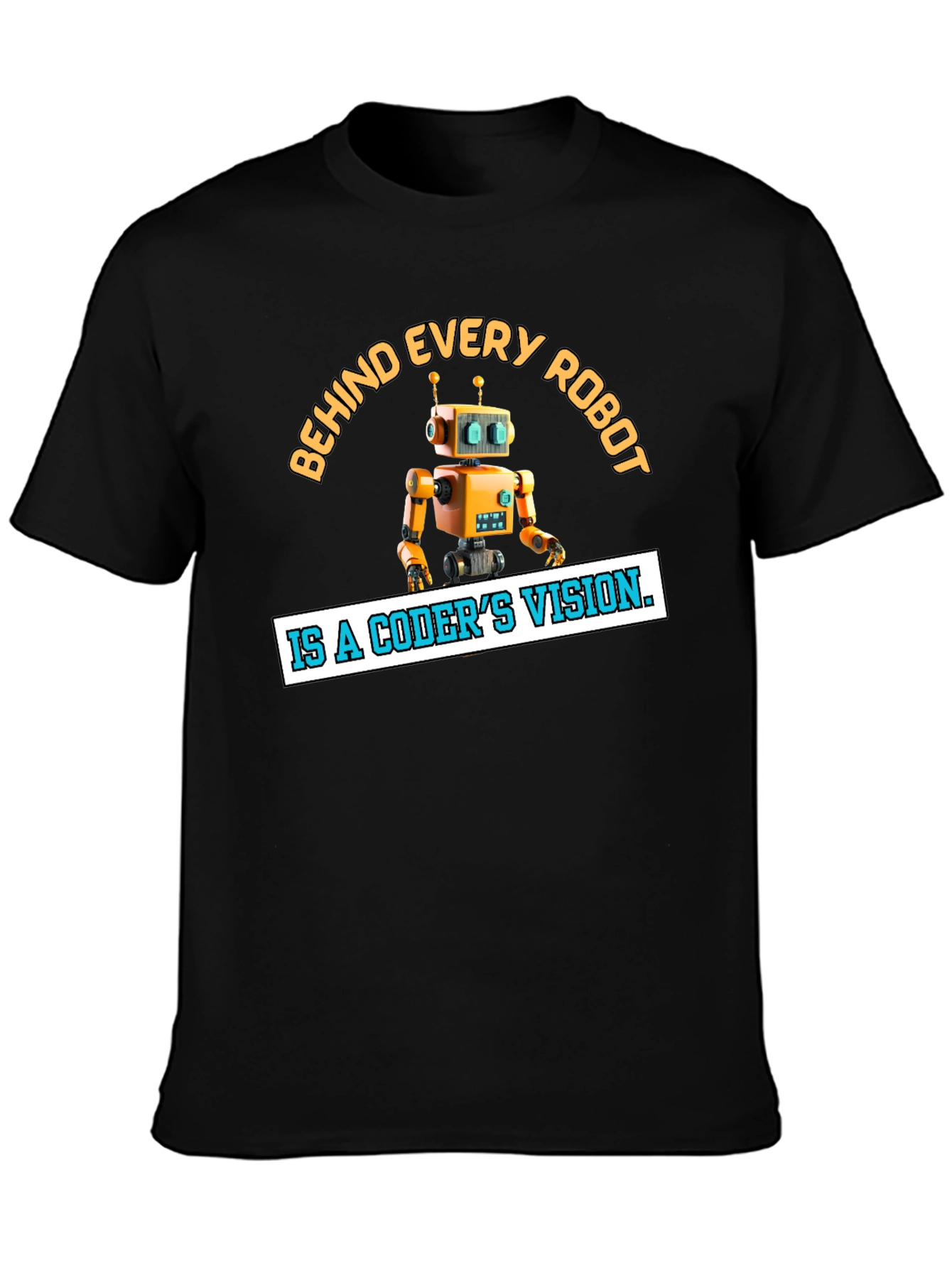 Coders Vision Robot Graphic Tee - Black