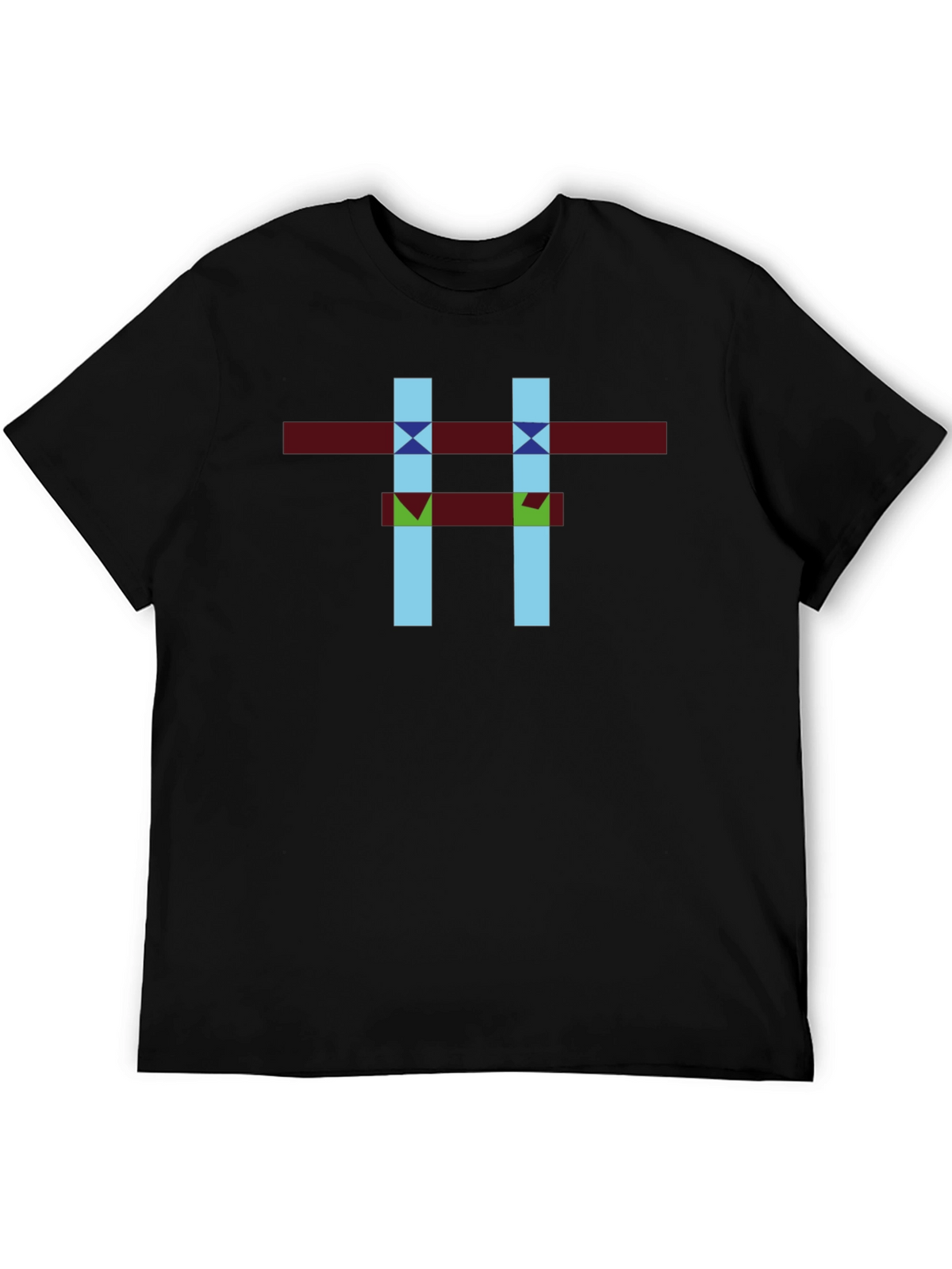 Abstract Geometric Design Black T-Shirt