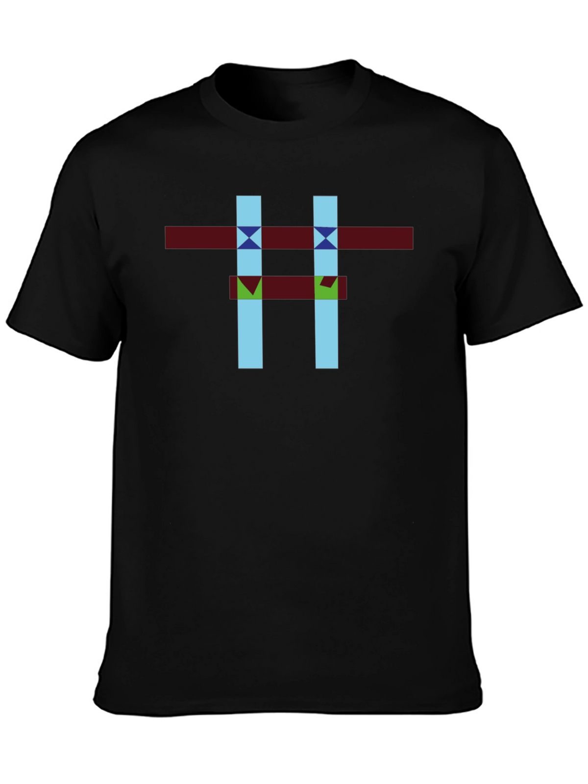 Abstract Geometric Design Black T-Shirt