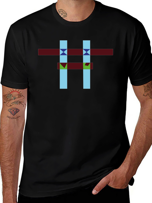 Abstract Geometric Design Black T-Shirt