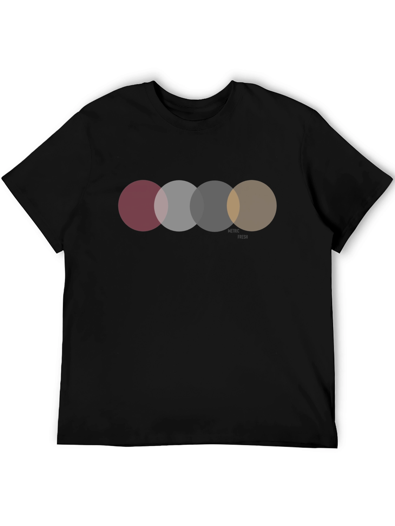 Circle Design Black Graphic Tee Shirt