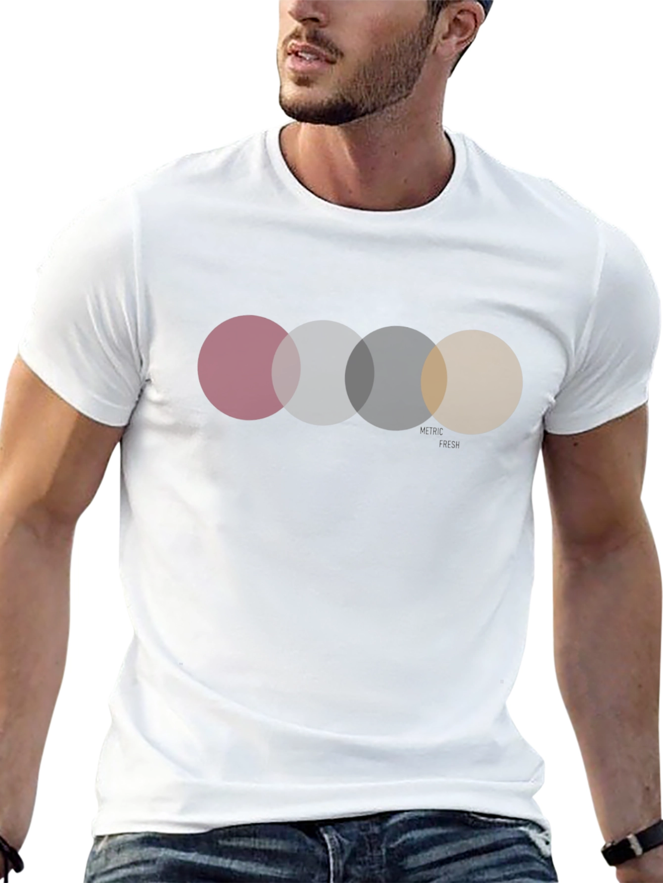 Circle Design Black Graphic Tee Shirt